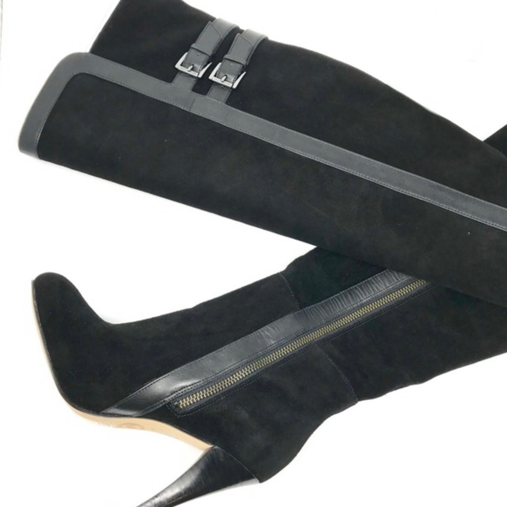 MICHAEL KORS DELANEY OVER THE KNEE TALL BLACK SUEDE LEATHER BOOTS - Wore Once! 8 - Picture 3 of 10